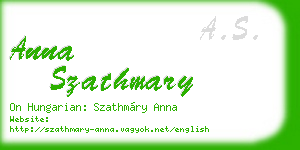 anna szathmary business card